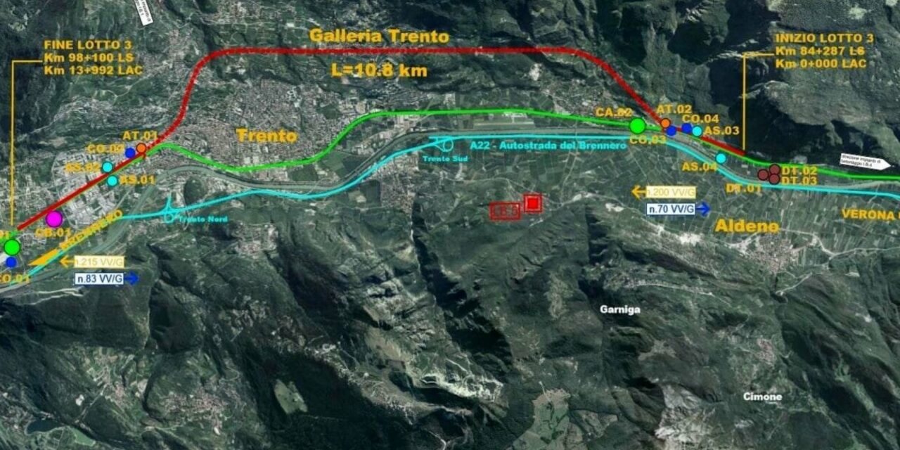 A Trento un maxi tunnel per far viaggiare i treni sottoterra e fare spazio al verde