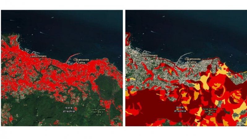 Ischia, il disastro da satellite e le carte del rischio frana