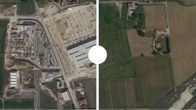 L’Italia perde 2 metri quadri di suolo al secondo: le foto prima e dopo la cementificazione